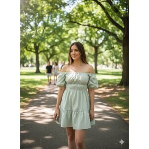 BP Green Ruffle Mini Dress. Vintage,‎ Cottagecore, Lagonlook, Academia, Y2K,...